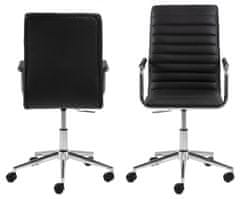 Design Scandinavia Kancelářská židle Winslow, kůže, černá