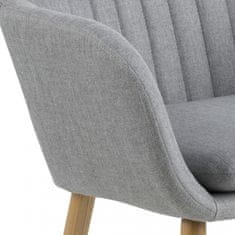 Design Scandinavia Jídelní židle s područkami Ema, textil, světle šedá
