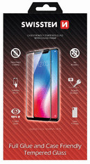 SWISSTEN Sklo FULL GLUE, Color frame, case friendly HUAWEI P SMART 2019/HONOR 10 LITE černé (54501710)