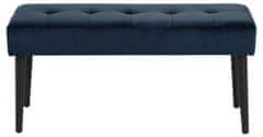 Design Scandinavia Lavice Glory, 95 cm, tkanina, modrá