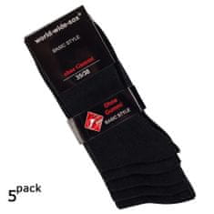 RS dámské bavlněné zdravotní černé ponožky 12712 5-pack, 39-42