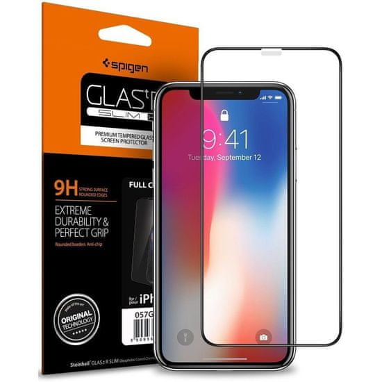 Spigen Full Cover ochranné sklo na iPhone 11 Pro / XS / X, černé