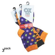 OXSOX Dětské vzorované barevné dívčí i chlapecké ponožky Halloween 34101 3-pack, oranžová, 35-38