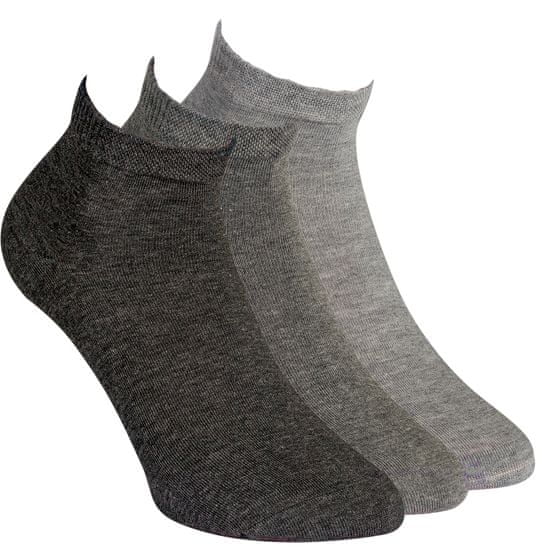 RS pánské bavlněné letní kotníkové jednobarevné hladké ponožky 35201 3-pack