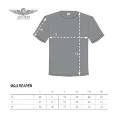 ANTONIO Tričko s americkým dronem MQ-9 REAPER PREDATOR, XXXL