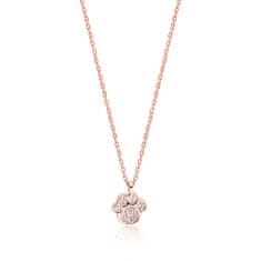 Klenoty Amber Stříbrný náhrdelník s tlapkou - růžové zlacení