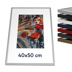 Kovový rám 40x50 cm - Elox stříbro mat 1-04