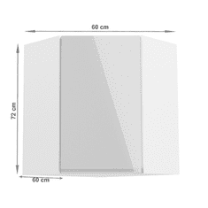 KONDELA Horní skříňka, bílá / bílý extra vysoký lesk, AURORA G60N
