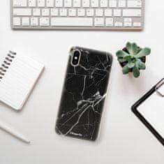 iSaprio Silikonové pouzdro - Black Marble 18 pro Apple iPhone XS