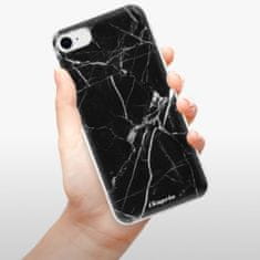 iSaprio Silikonové pouzdro - Black Marble 18 pro Apple iPhone SE 2020