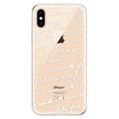 iSaprio Silikonové pouzdro - Handwriting 01 - white pro Apple iPhone XS