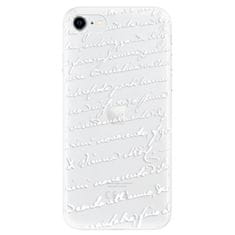 iSaprio Silikonové pouzdro - Handwriting 01 - white pro Apple iPhone SE 2020