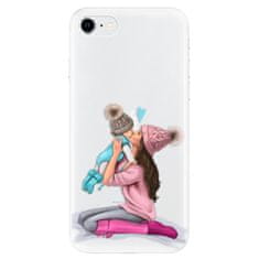 iSaprio Silikonové pouzdro - Kissing Mom - Brunette and Boy pro Apple iPhone SE 2020