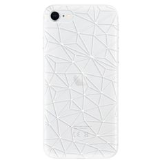iSaprio Silikonové pouzdro - Abstract Triangles 03 - white pro Apple iPhone SE 2020