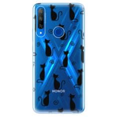 iSaprio Silikonové pouzdro - Cat pattern 05 - black pro Honor 9X