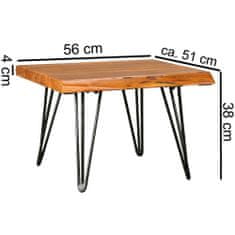 Bruxxi Konferenční stolek Nare, 56 cm, masiv Sheesham