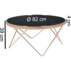 Bruxxi Konferenční stolek Lola, 80 cm, černá / měděná