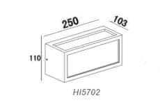 ACA Lightning  Venkovní nástěnné svítidlo CUBE HI5702 max. 40W/E27/IP54, šedé