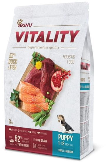 Akinu VITALITY dog puppy small/medium duck & fish 3 kg