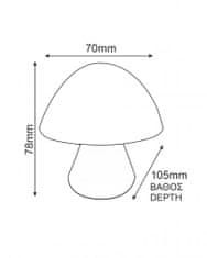 ACA Lightning  LED dětská noční lampička do zásuvky Muchomůrka modrá 0,4W/230V/6400K, soumrakový senzor