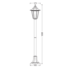 ACA Lightning  Venkovní lucerna PLGQ5B max. 40W/E27/IP44, černá