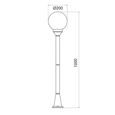 ACA Lightning  Zahradní svítidlo PLGM5B max. 40W/E27/IP44, černé