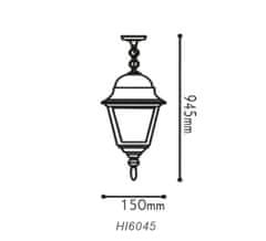 ACA Lightning  Venkovní závěsná lucerna HI6045W max. 60W/E27/IP45, bílá