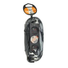 Solight  Prodlužovací kabel 230V/10A - 3m, 3 zásuvky, 3 x 1mm, IP20, černý