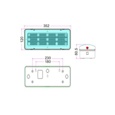 ACA Lightning  LED nouzové svítidlo HAPES 3W/230V/6000K/150Lm/IP20/1,5h Ni-Cd 3,6V/0,6Ah