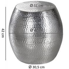 Bruxxi Odkládací stolek Fura, 42 cm, stříbrná