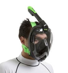 Celoobličejová šnorchlovací maska Unica černá/limetka L/XL