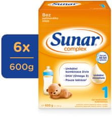 Sunar Complex 1 počáteční kojenecké mléko, 6 x 600 g