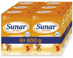 Sunar Complex 5 dětské mléko, 6 x 600 g