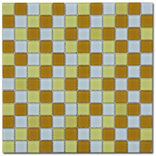 Maxwhite Mozaika ASHS221 skleněná žlutá bílá okrová 29,7x29,7cm sklo