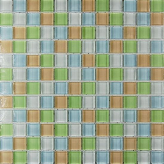 Maxwhite Mozaika ASHS242 skleněná zelená žlutá bílá 29,7x29,7cm sklo