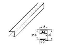 LanitPlast PVC ukončovací U-profil 16 mm bílý 2.10 m