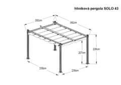 LanitPlast hliníková pergola SOLO 43