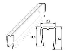 LanitPlast PC ukončovací U-profil 8 mm čirý 2.10 m
