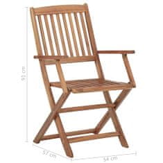 Greatstore Skládací zahradní židle 2 ks masivní akáciové dřevo