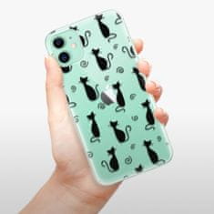 iSaprio Silikonové pouzdro - Cat pattern 05 - black pro Apple iPhone 11