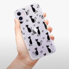 iSaprio Silikonové pouzdro - Cat pattern 05 - black pro Apple iPhone 11