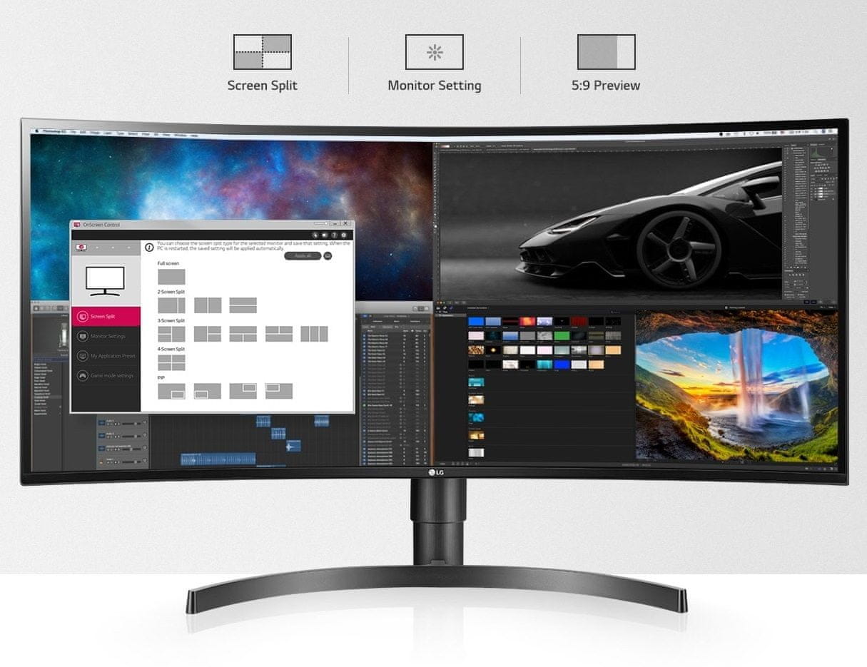 herní monitor LG 34WN80C (34WN80C-B.AEU) Dual Controller OnScreen control PBP