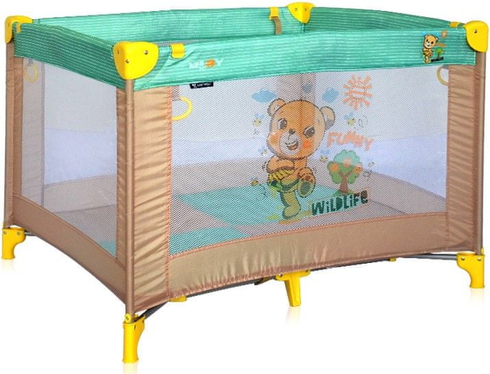 Lorelli PLAYPEN PLAY BEIGE/GREEN HONEY BEAR