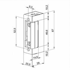 Elektrický zámek PULZNÍ DORCAS 54AAF 8-12V AC/DC 20,5mm (4005100392)