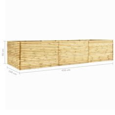 Greatstore Vyvýšený záhon 450 x 100 x 96 cm impregnovaná borovice 19 mm