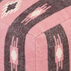 Greatstore Taburet s potiskem růžový 45 x 45 x 45 cm bavlna