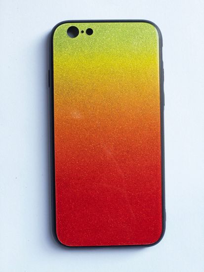 OEM Glass case SHINNING pro Samsung Galaxy A6 Plus (2018) A605 - oranžovo/zelený