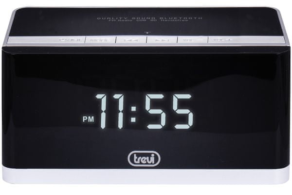 radiobudík trevi hy 870 bluetooth usb budík sleep  ovládání reproduktory 10 w led displej vestavěná baterie nabíjecí síťové napájení aux in vstup fm pll tuner 40 předvoleb