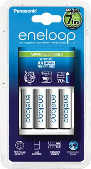 HJ  Nabíječka baterií Panasonic ENELOOP KJ17MCC40E + 4 x AA ENELOOP 1900mAh