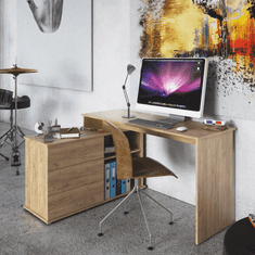 BPS-koupelny Univerzální rohový PC stůl, dub artisan, TERINO
